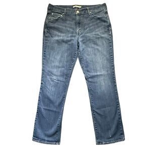 Vintage Levi's 505 Straight Size16 Dark Wash Denim Jeans Classic Retro Modern